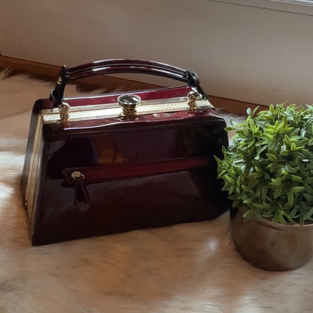 Nwot. Ruby Patent Leather Handbag - image 3